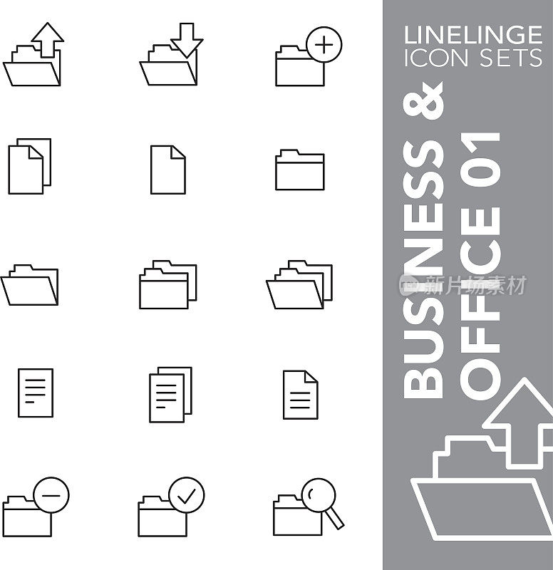 Linelinge Business and Office 01细线图标集